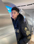 Moose Knuckles Black Fur-Trim Hooded Puffer Jacket