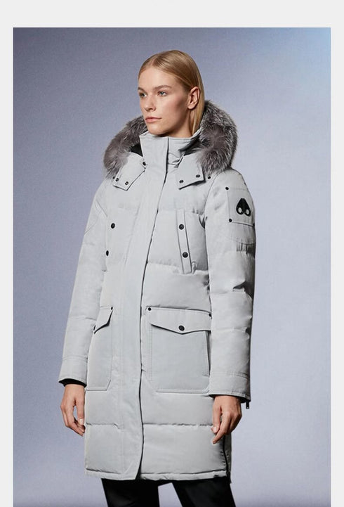 Moose Knuckles Women's Long Hooded Puffer Jacket