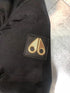 Moose Knuckles Black Hooded Puffer Jacket with Gold Lining