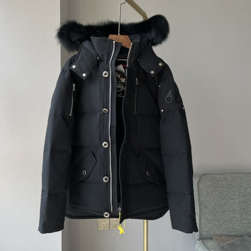 Moose Knuckles Fur-Trim Hooded Puffer Jacket