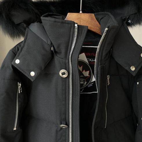 Moose Knuckles Fur-Trim Hooded Puffer Jacket