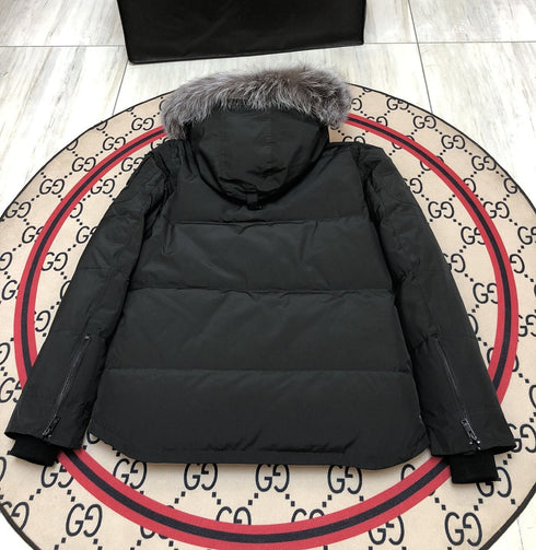 Moose Knuckles Fur-Trim Hooded Puffer Jacket