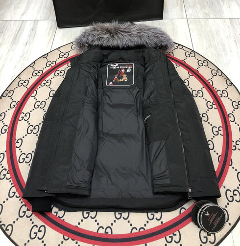 Moose Knuckles Fur-Trim Hooded Puffer Jacket