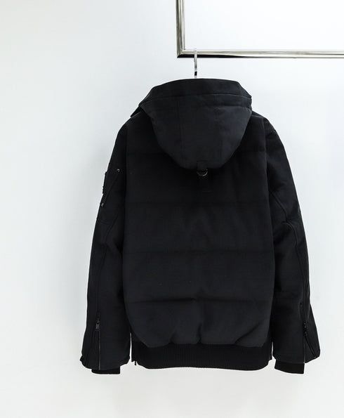 Moose Knuckles Contrast Panel Hooded Puffer Jacket