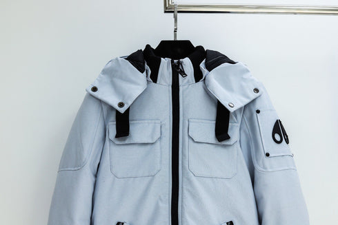 Moose Knuckles Contrast Panel Hooded Puffer Jacket