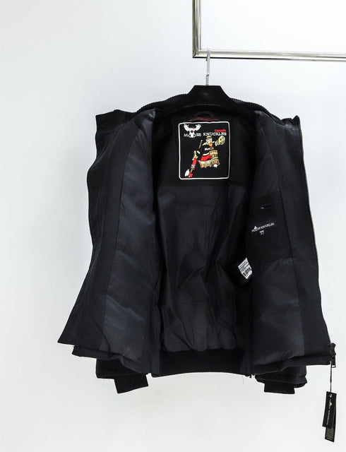 Moose Knuckles Contrast Panel Hooded Puffer Jacket