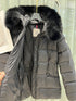 Moncler Fur-Trim Hood Belted Puffer Coat
