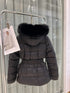 Moncler Fur-Trim Hood Belted Puffer Coat