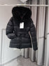 Moncler Fur-Trim Hood Belted Puffer Coat