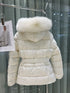 Moncler Fur-Trim Hood Belted Puffer Coat