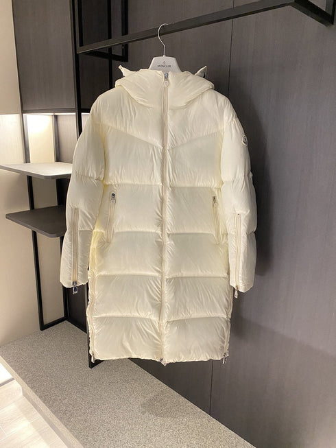 Moncler Hooded Quilted Long Down Coat