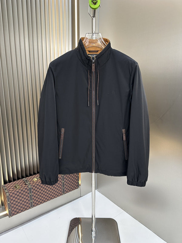 Zegna Reversible Stand-Collar Coat