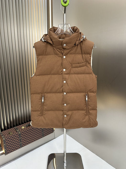 Prada Quilted Hooded Down Vest