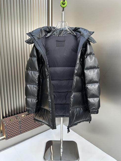 Prada Black Hooded Puffer Jacket