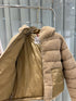 Moncler Beige Sherpa Hooded Puffer Coat