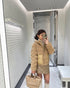 Moncler Beige Sherpa Hooded Puffer Coat