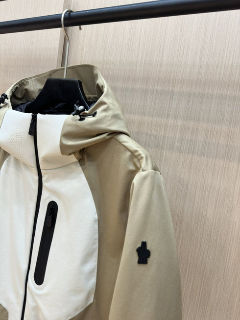 Moncler Color-Block Hooded Puffer Coat