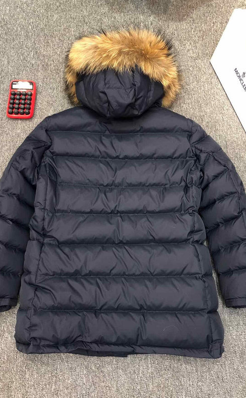Moncler Hooded Fur-Trim Puffer Coat