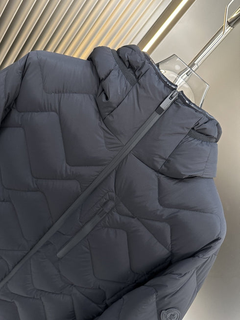 Moncler Chevron-Quilted Hooded Puffer Coat