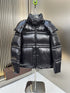 Moncler Black Glossy Hooded Puffer Coat