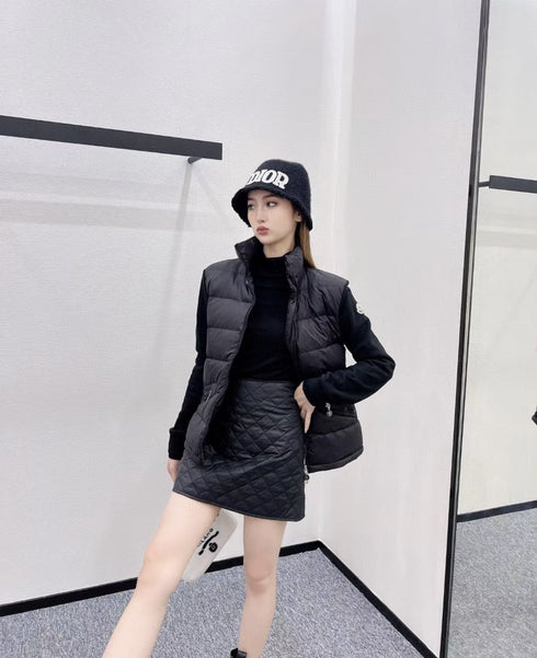 Moncler Quilted Front Knit Jacket