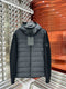 Moncler Grey Quilted Knit-Sleeve Hooded Puffer Jacket