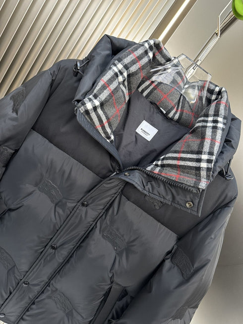 Burberry Charcoal Grey Hooded Quilted Puffer Jacket