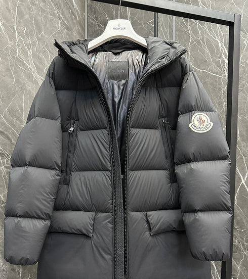 Moncler Bosona Black Long Hooded Down Coat