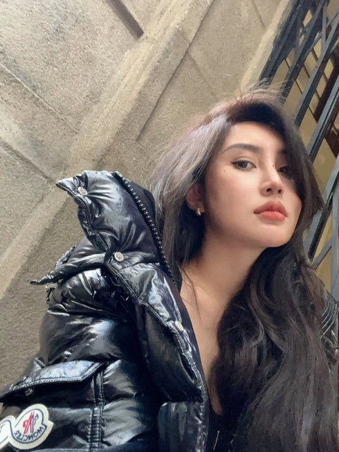 Moncler Maya 70 High-Shine Hooded Puffer Coat