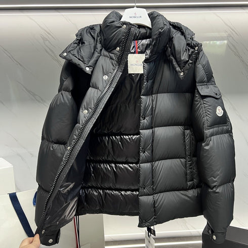 Moncler Matte Short Hooded Puffer Coat