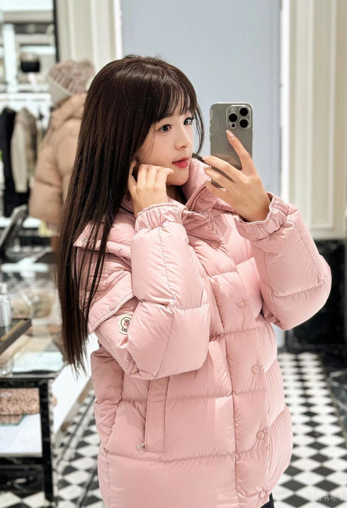 Moncler Matte Short Hooded Puffer Coat