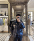 Moncler Pixel Skier Patch Short Down Coat