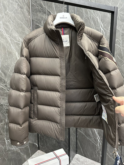 Moncler Tricolor-Trim Puffer Coat