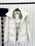 Moncler White Mixed-Panel Puffer Coat