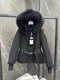 Moncler Women's Belted Fur-Trim Hood Short Down Ski Coat