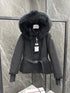 Moncler Women's Belted Fur-Trim Hood Short Down Ski Coat