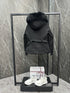 Moncler Women's Belted Fur-Trim Hood Short Down Ski Coat