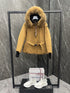 Moncler Women's Belted Fur-Trim Hood Short Down Ski Coat