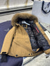 Moncler Women's Belted Fur-Trim Hood Short Down Ski Coat