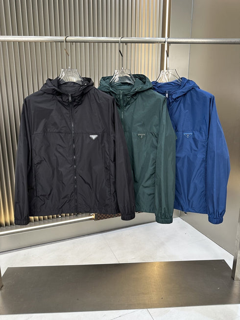 Prada Hooded Zip-Front Windbreaker