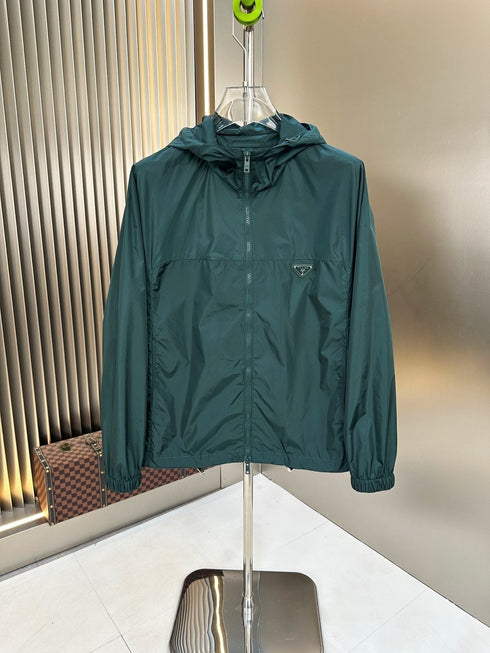 Prada Hooded Zip-Front Windbreaker