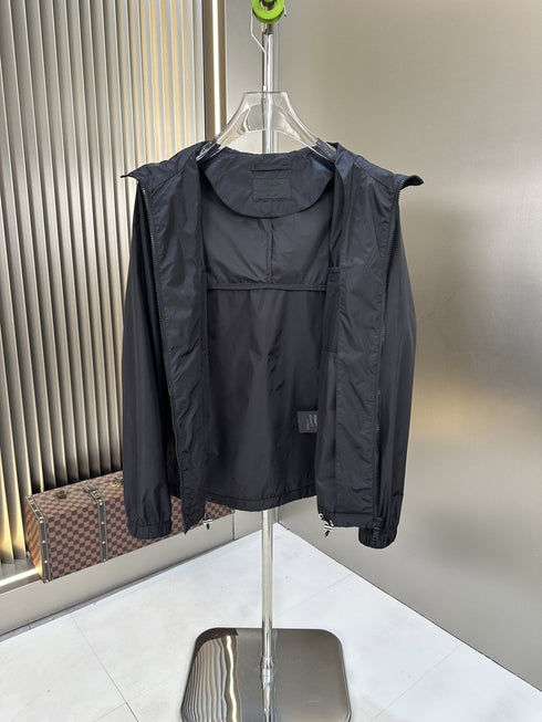 Prada Hooded Zip-Front Windbreaker