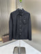 Prada Black Textured Long-Sleeve Button-Up Shirt