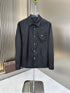 Prada Black Textured Long-Sleeve Button-Up Shirt