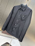 Prada Black Textured Long-Sleeve Button-Up Shirt