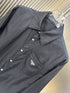 Prada Black Textured Long-Sleeve Button-Up Shirt