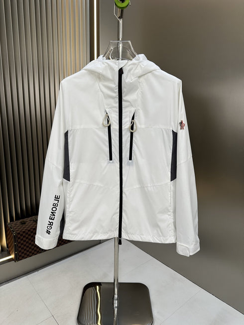 Moncler Hooded Contrast Panel Zip Jacket