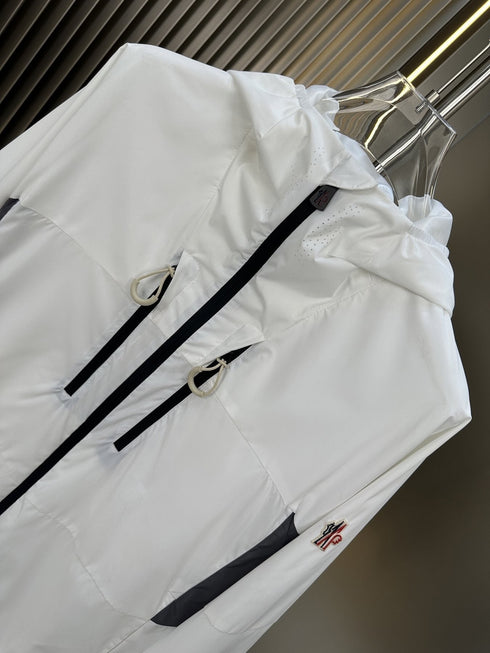 Moncler Hooded Contrast Panel Zip Jacket