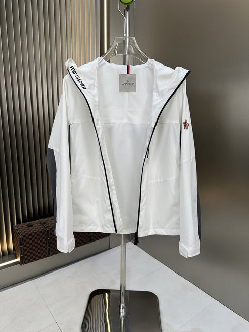 Moncler Hooded Contrast Panel Zip Jacket