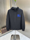 Burberry Blue Chest Graphic Hooded Zip Jacket